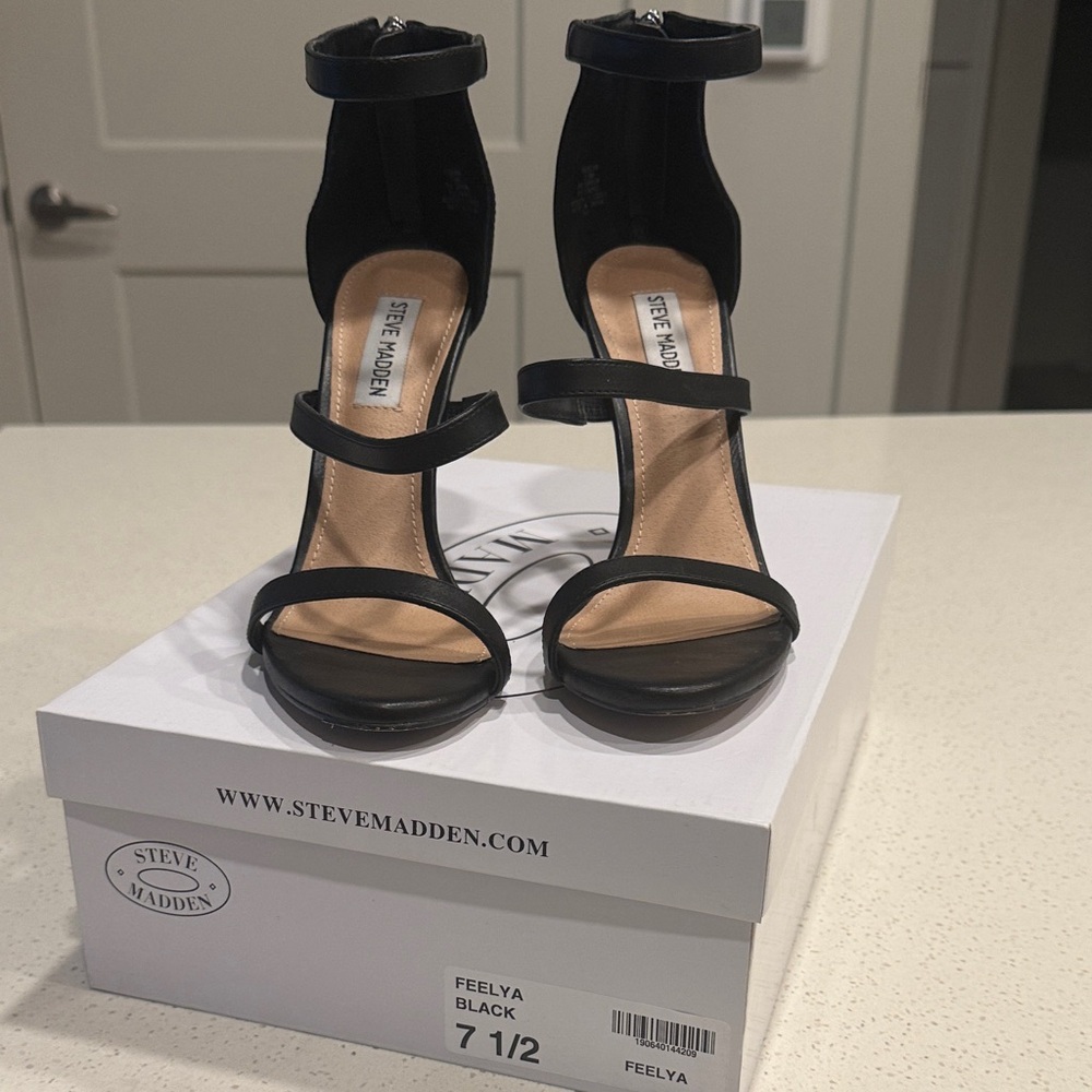 Steve Madden Elegant Black Strappy Heels